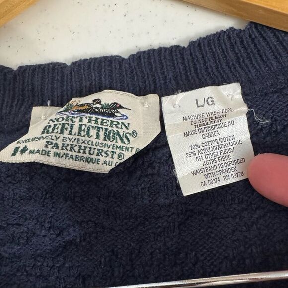 Northern Reflections Button Up Sweater Vest Vintage 90s Size Large Cotton Blend - Picture 7 of 11